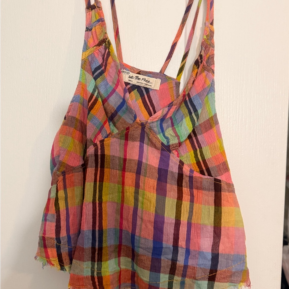 NWOT We The Free Colorful Plaid Tank Top